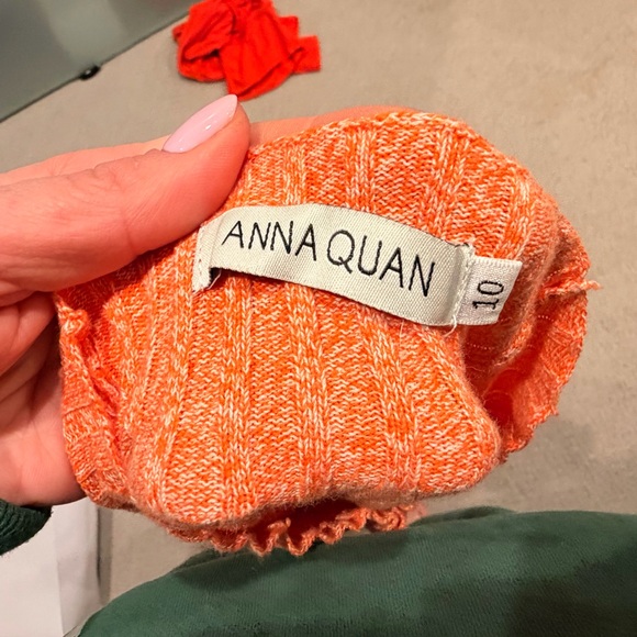 Anna Quan Peach Ribbed Mini Dress - Picture 4 of 4